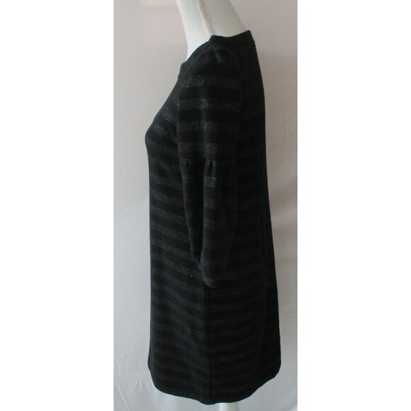 Talbots Women's Black 3/4 Sleeve Striped Pull Over Sweater Dress Size Small - Picture 3 of 9
